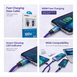 IMENSO 100W USB-A to USB-C Fast Charging Cable with Smart Power Display
