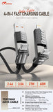 TOPOMAX 60W 4-in-1 Travel Cable TC-318 - USB-C/USB-A to USB-C/Lightning (1.2m/4ft)