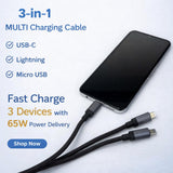 IMENSO 3-in-1 65W Fast Charging Cable with Digital Power Display