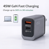45W PD 3.0 & QC 3.0 Fast Charging Travel Adapter