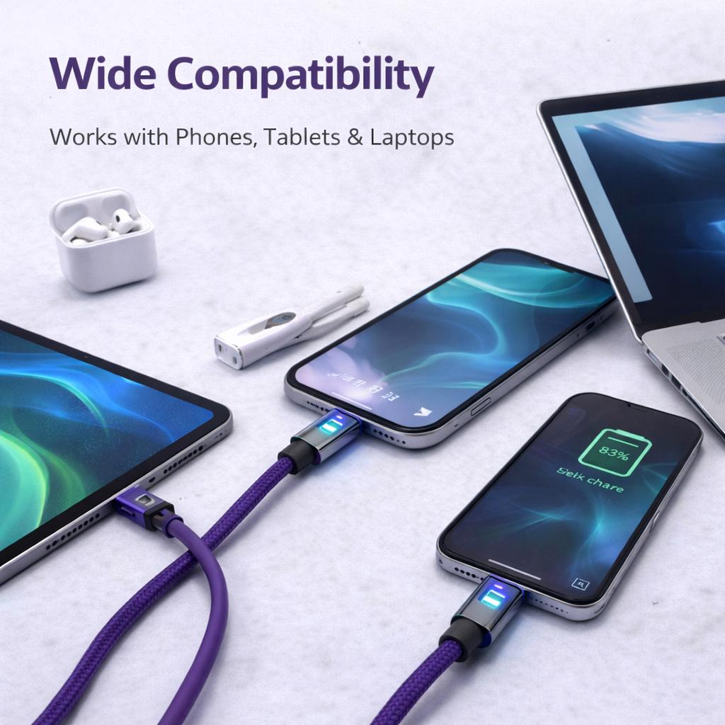 IMENSO 100W USB-A to USB-C Fast Charging Cable with Smart Power Display