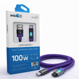 IMENSO 100W USB-A to USB-C Fast Charging Cable with Smart Power Display