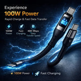 VONK 100W USB-C to USB-C Digital Display Fast Charging Cable