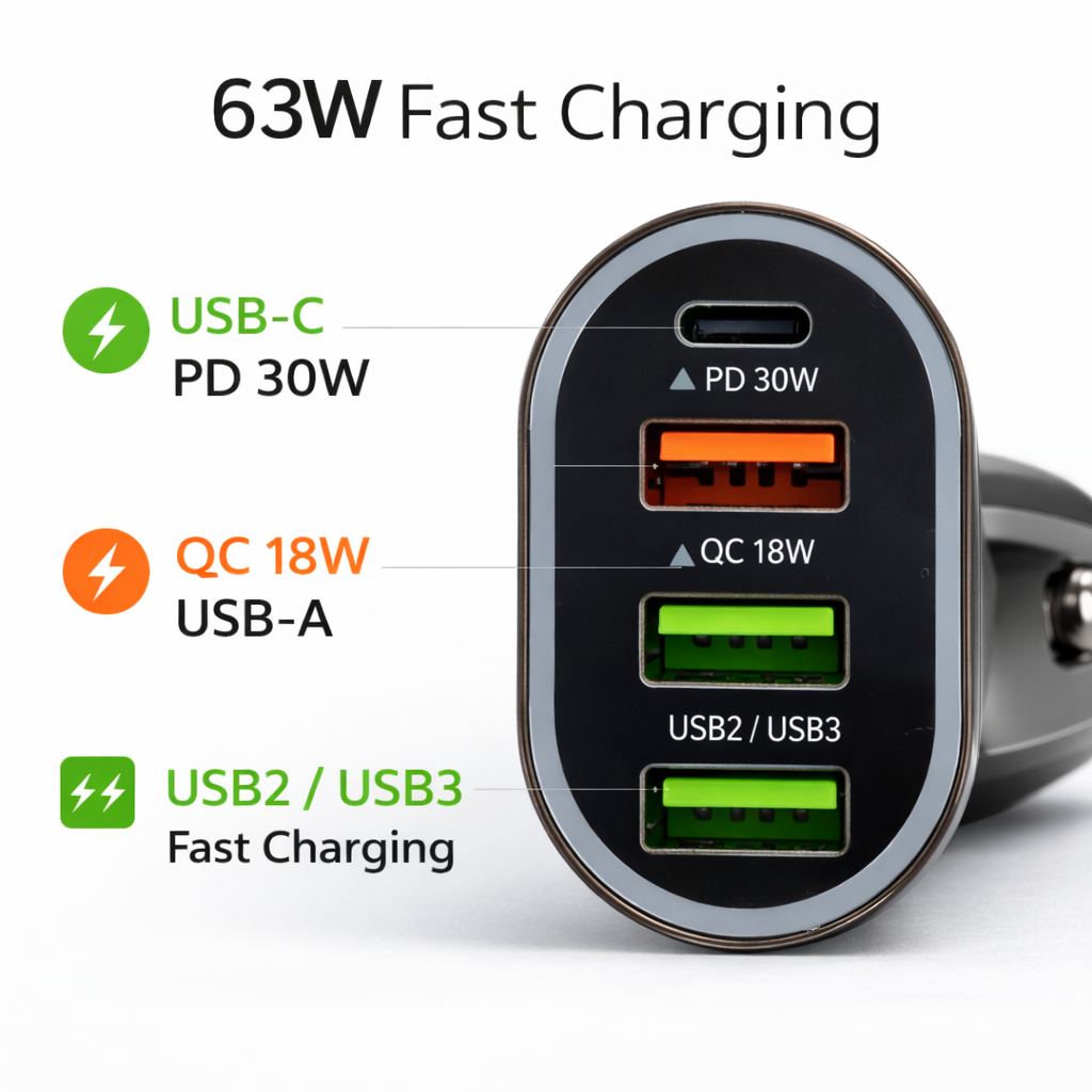 VONK 63W Car Charger