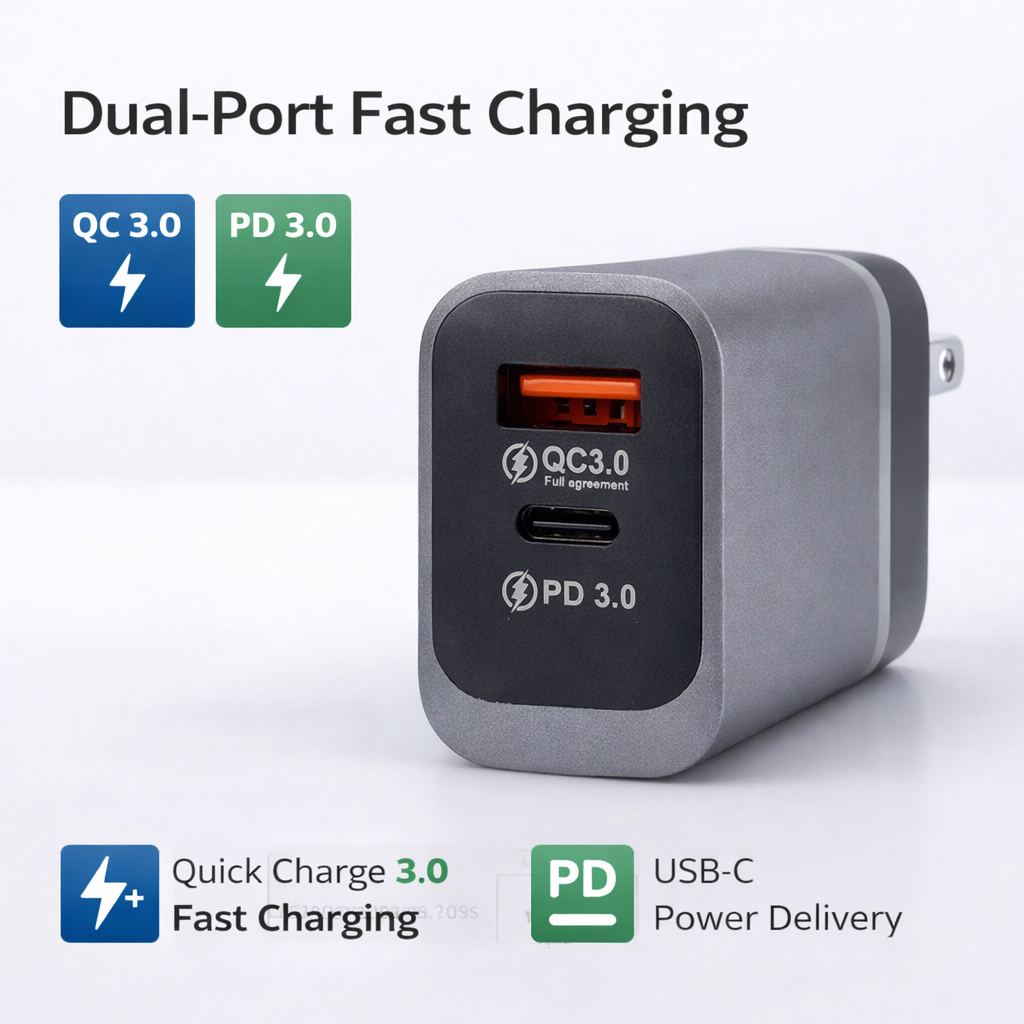 45W PD 3.0 & QC 3.0 Fast Charging Travel Adapter