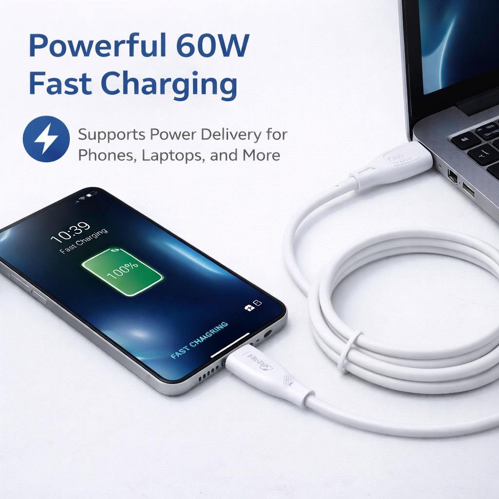 IMENSO 60W Fast Charging USB-A to USB-C Data Cable