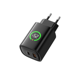 TOPOMAX 25W Dual Ports Fast Charger TTC-F217AC - QC3.0+PD with LED Power Display (EU Plug)