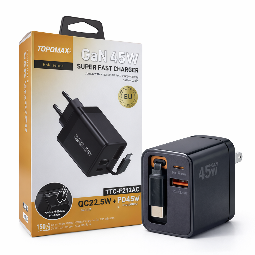 TOPOMAX 45W GaN Dual Port Fast Charger