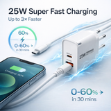 TOPOMAX 25W Dual Port Fast Charger – PD 25W & QC 18W