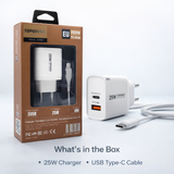 TOPOMAX 25W Dual Port Fast Charger – PD 25W & QC 18W