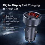 IMENSO 56W Dual Port Fast Car Charger with Real-Time Voltage Display