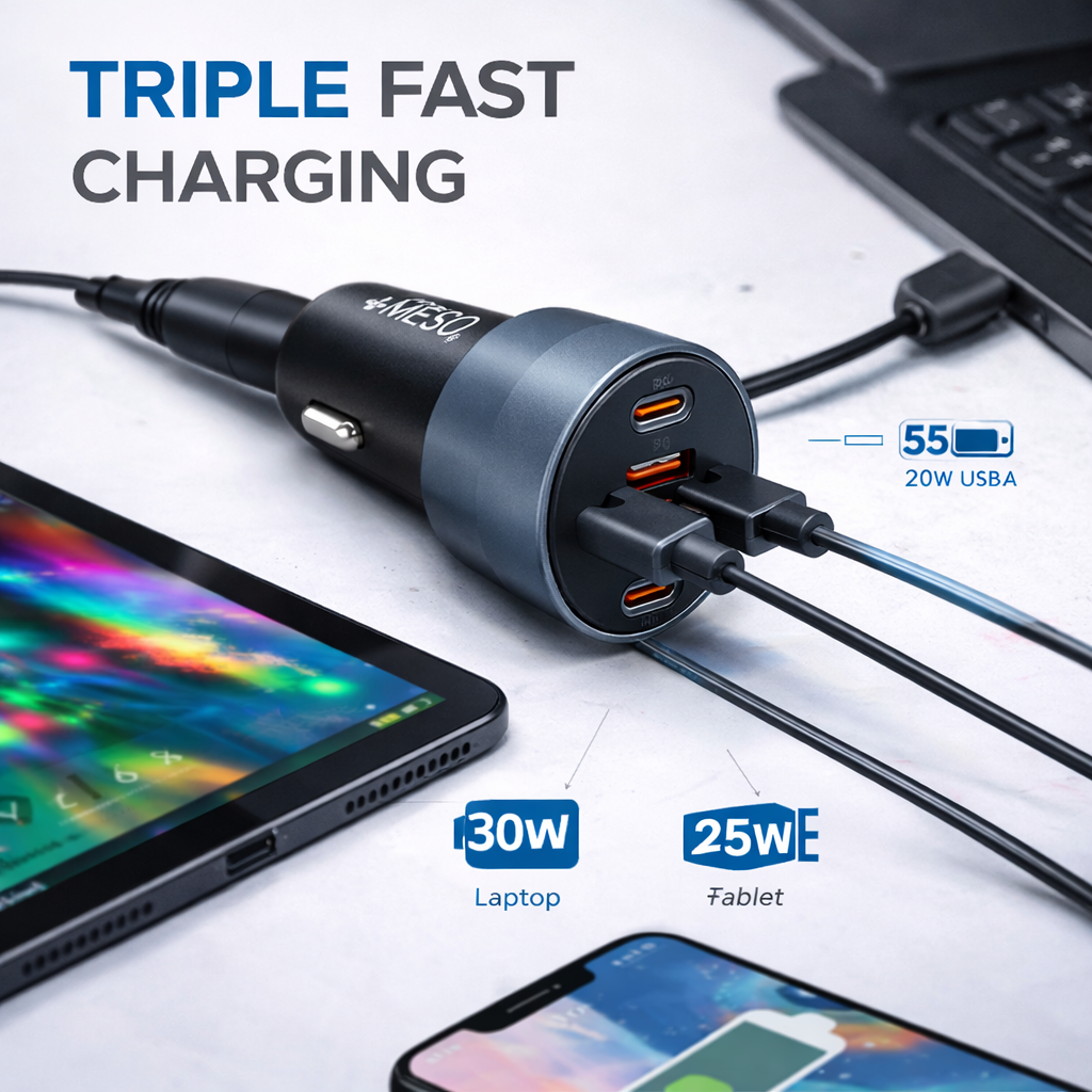 IMENSO 85W Triple Multiport Fast Car Charger