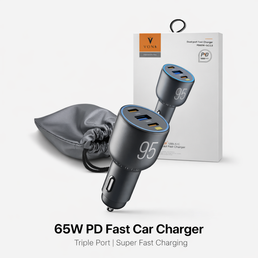 VONK 95W Triple Port Fast Car Charger