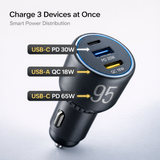 VONK 95W Triple Port Fast Car Charger