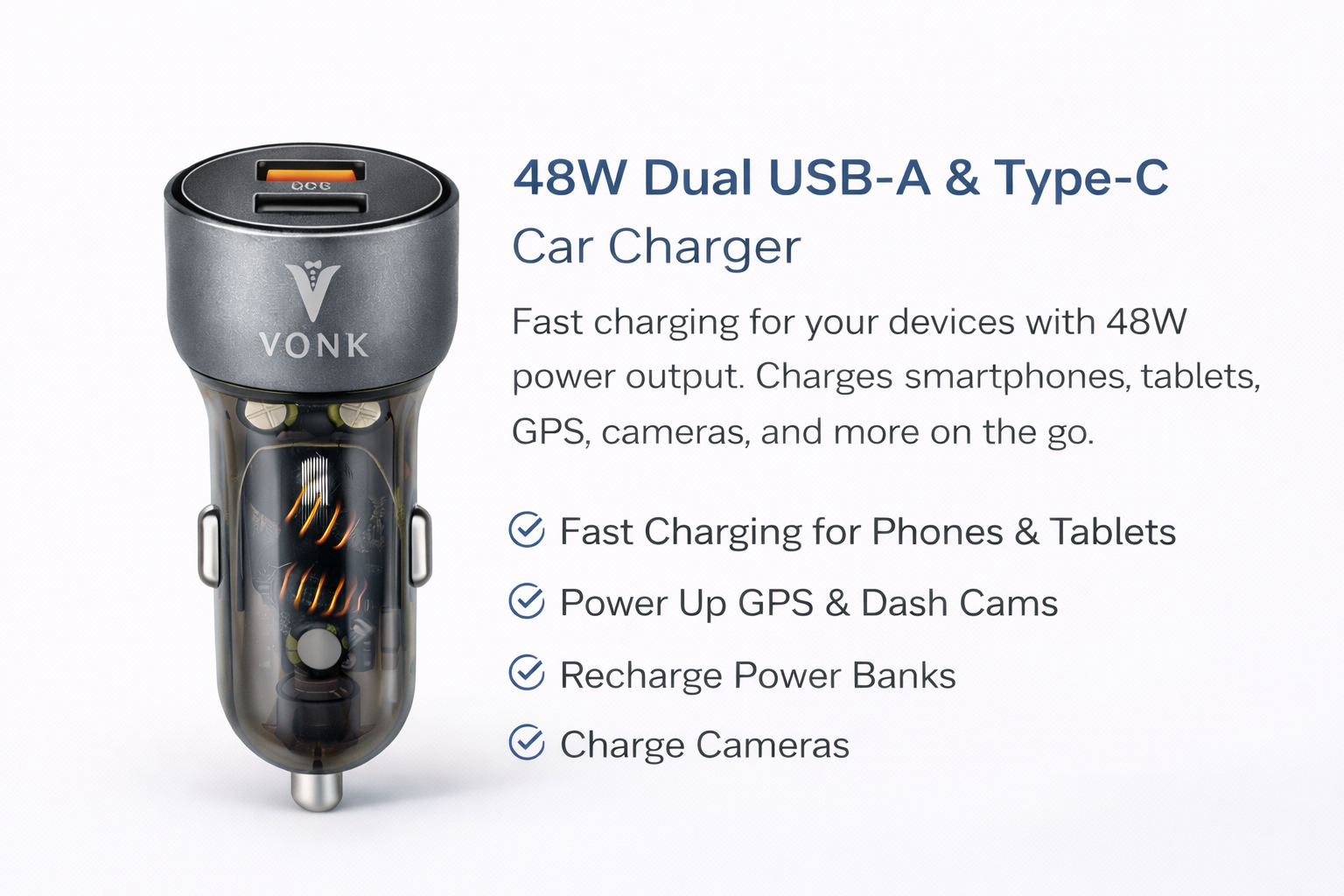 VONK 48W Dual USB Car Charger –