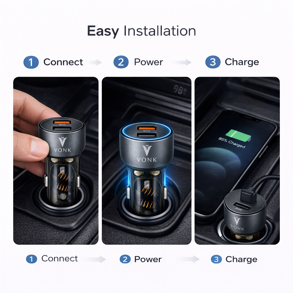 VONK 48W Dual USB Car Charger –