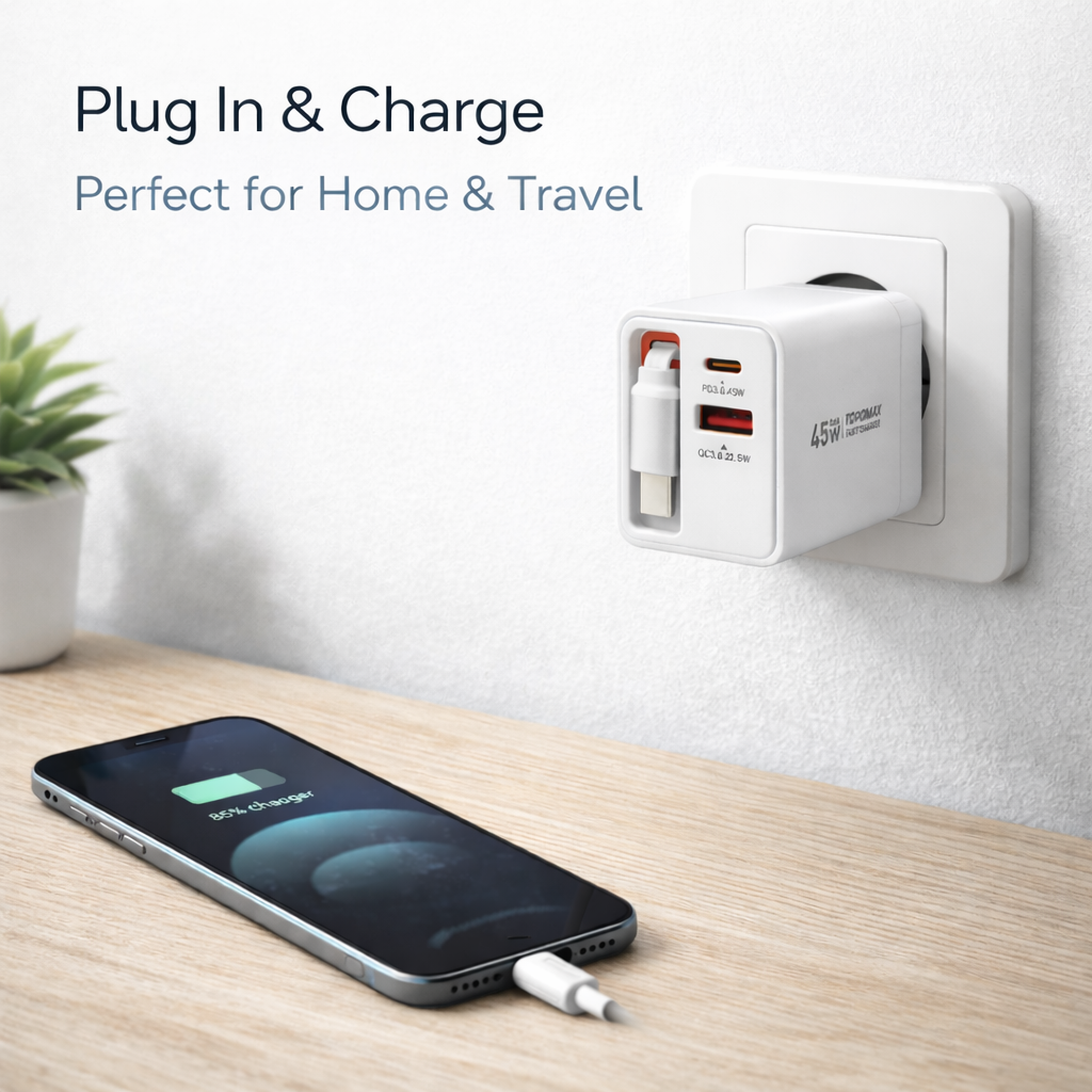 TOPOMAX 45W GaN Dual Port Fast Charger