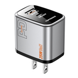 TOPOMAX GaN 25W Mini Quick Charger TTC-F209AC - PD+QC3.0 Dual Port US Plug (Silver/Grey)
