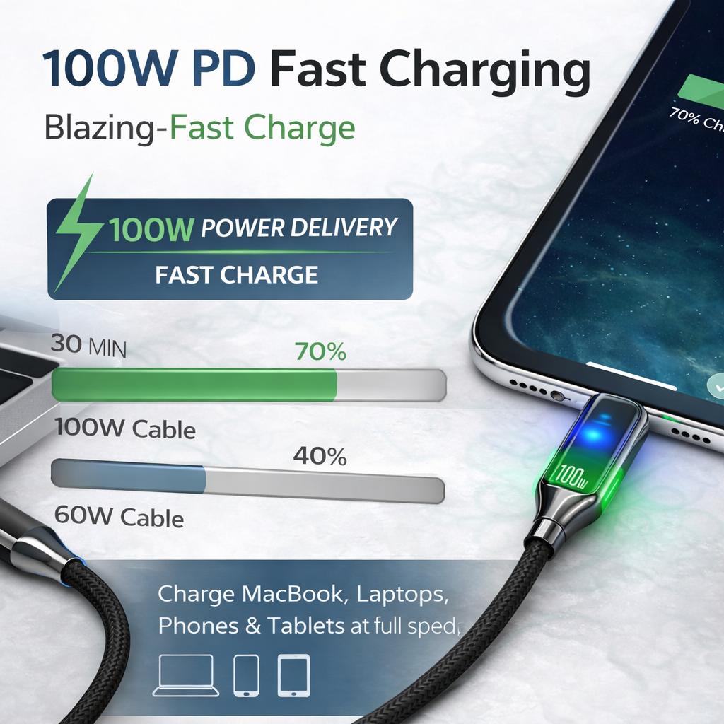 TOPOMAX 100W USB-C Charging Cable