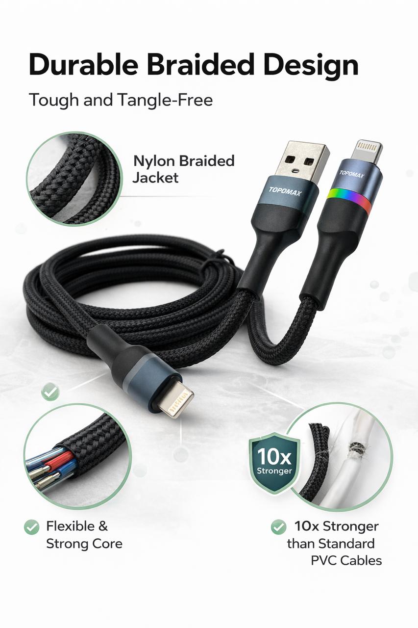 TOPOMAX USB to Lightning Fast Charging Cable