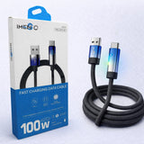 IMENSO 100W Ultra-Fast USB to USB-C Braided Charging Cable