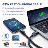 IMENSO 65W Fast Charging USB-C to USB-C Cable with Smart LED Display