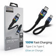 TOPOMAX TC-305CC | 100W PD Ultra-Fast USB-C to USB-C Intelligent Glow Charging Cable
