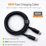 VONK V-67 | 66W Ultra-Fast USB-C to USB-C Braided Charging Cable