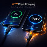 VONK V-74 | 60W USB-C to USB-C Intelligent LED Fast Charging Cable