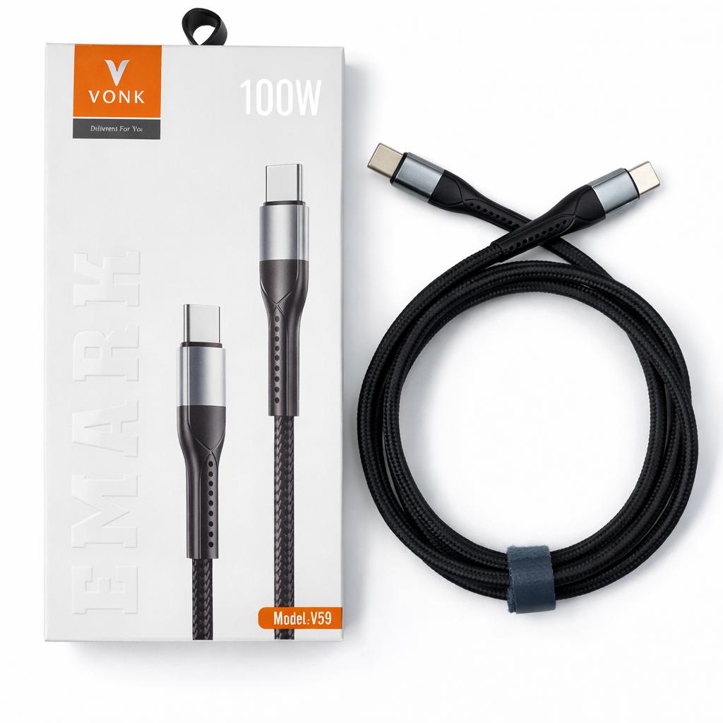VONK V59 100W USB-C to USB-C Braided Cable