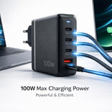 100W GaN 4-Port Super Fast Wall Charger – Universal Travel Power Adapter