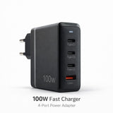 100W GaN 4-Port Super Fast Wall Charger – Universal Travel Power Adapter