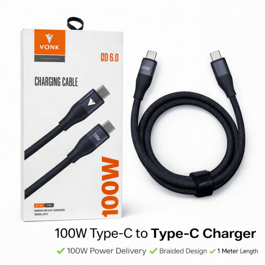 VONK CD 6.0 100W USB-C to USB-C Ultra-Fast Charging & Data Cable