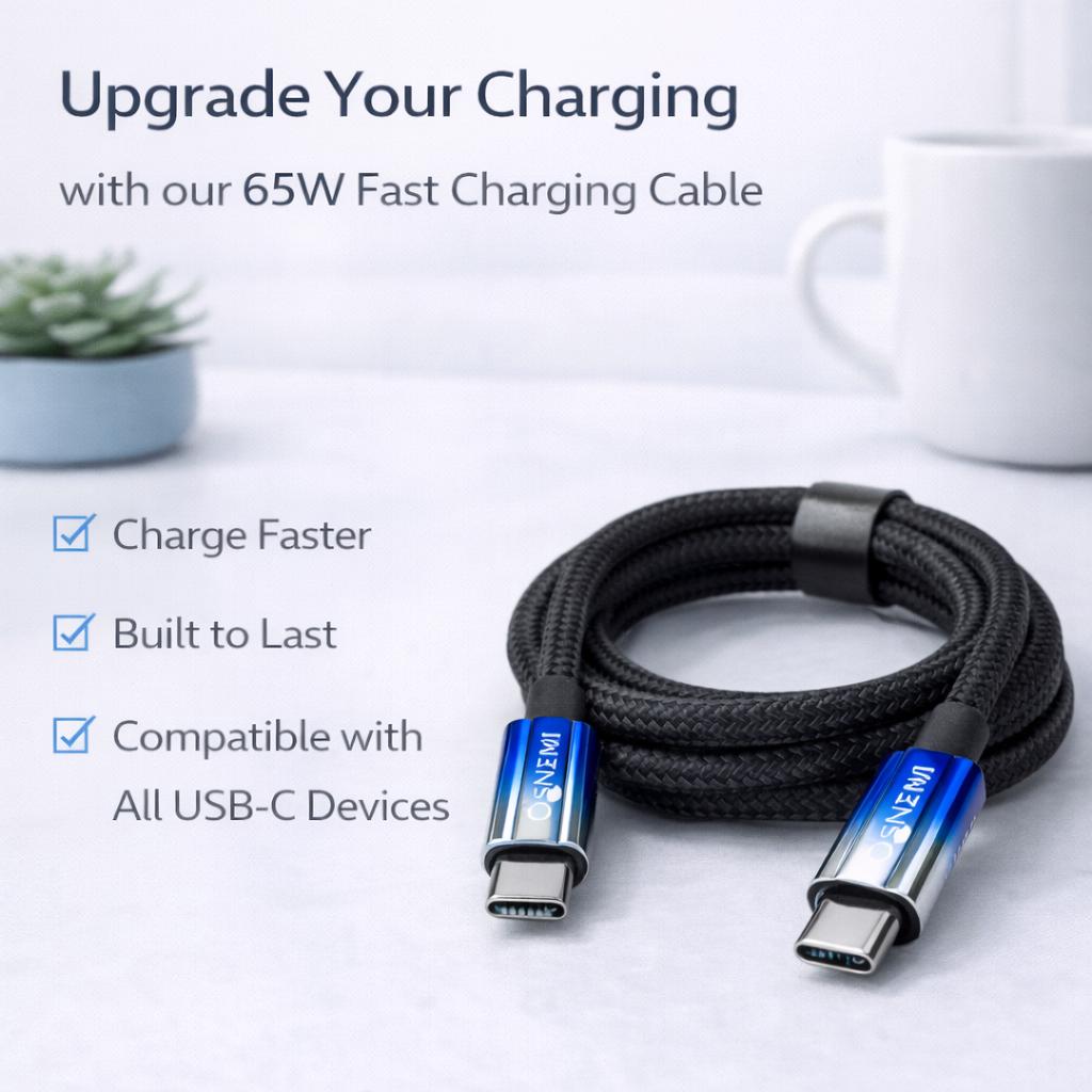 IMENSO 65W 4-in-1 Zinc Alloy Braided Multi-Connector Cable