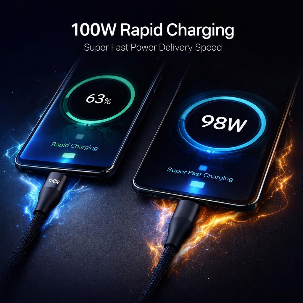 VONK CD 6.0 100W USB-C to USB-C Ultra-Fast Charging & Data Cable
