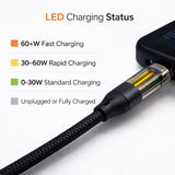 VONK V-74 | 60W USB-C to USB-C Intelligent LED Fast Charging Cable