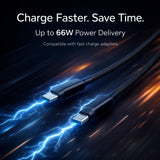 VONK V-67 | 66W Ultra-Fast USB-C to USB-C Braided Charging Cable