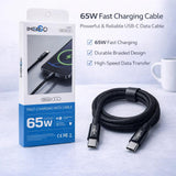 IMENSO 65W 4-in-1 Multi-Connector Braided Fast Charging & Data Cable
