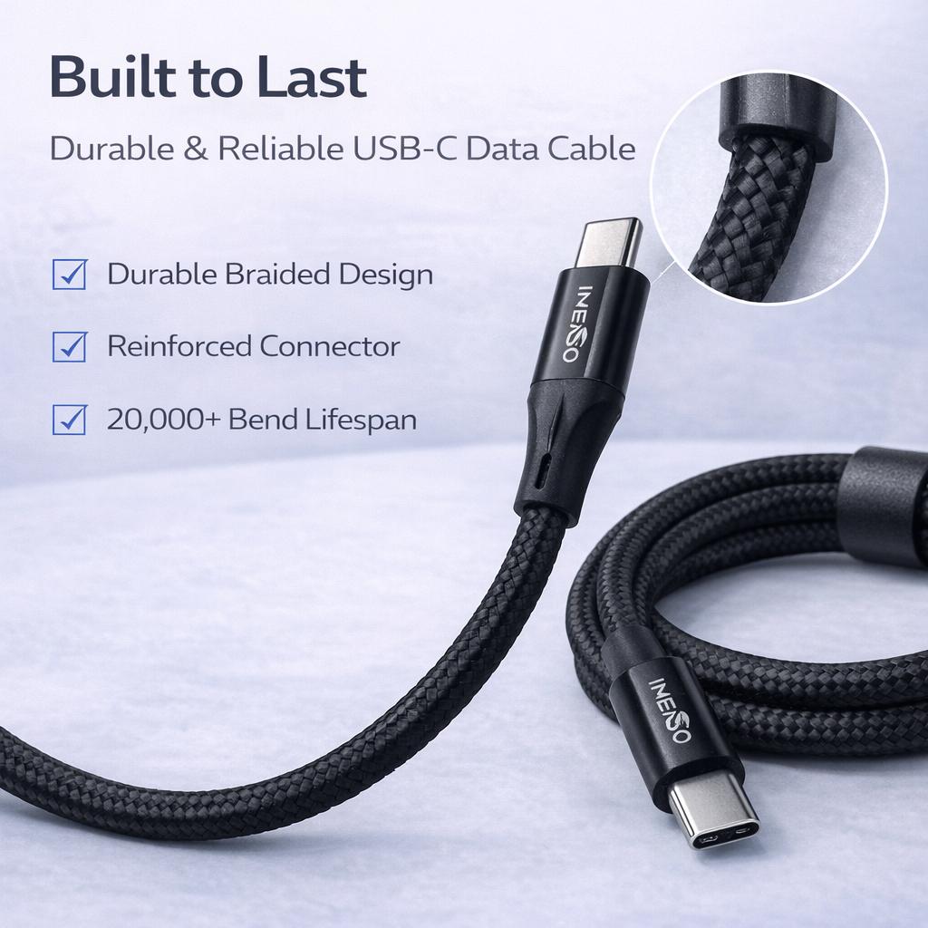IMENSO 65W 4-in-1 Multi-Connector Braided Fast Charging & Data Cable