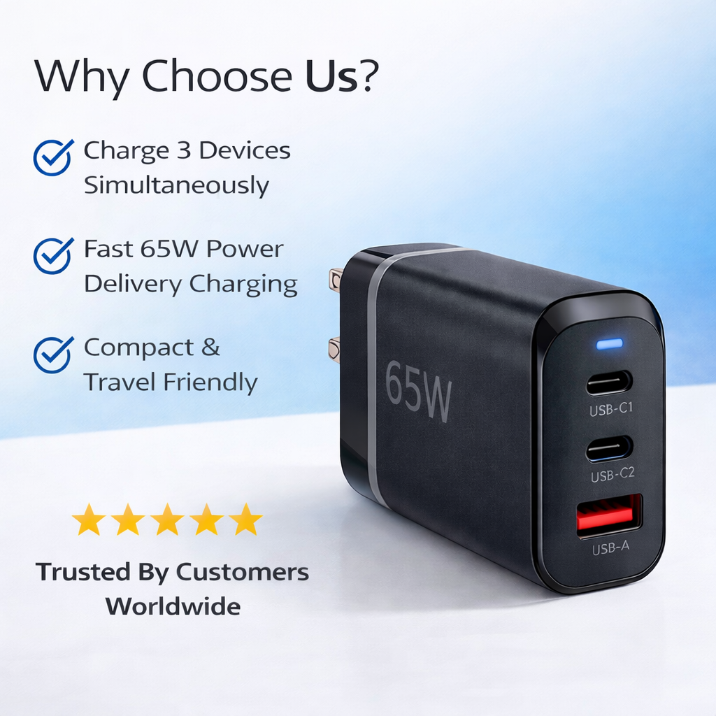 TOPOMAX 65W GaN High-Power Fast Wall Charger