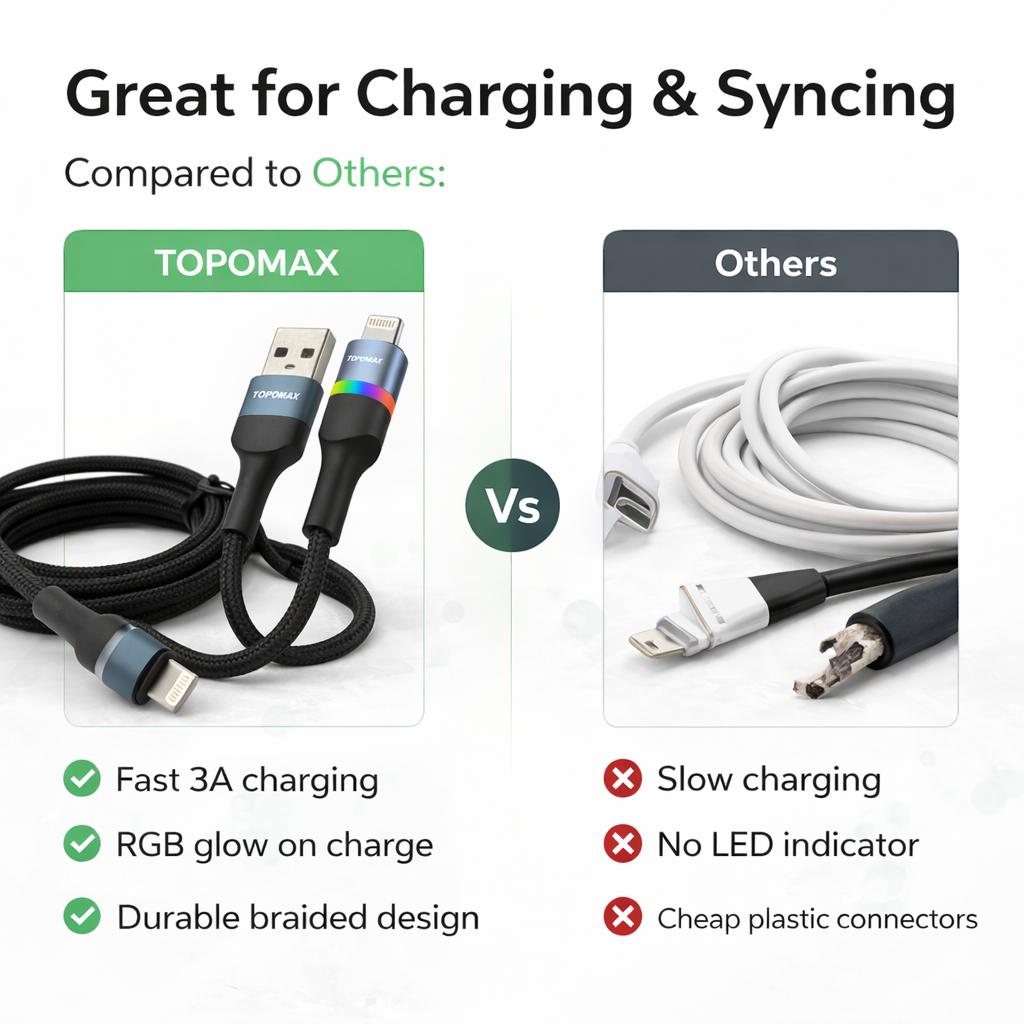 TOPOMAX USB to Lightning Fast Charging Cable